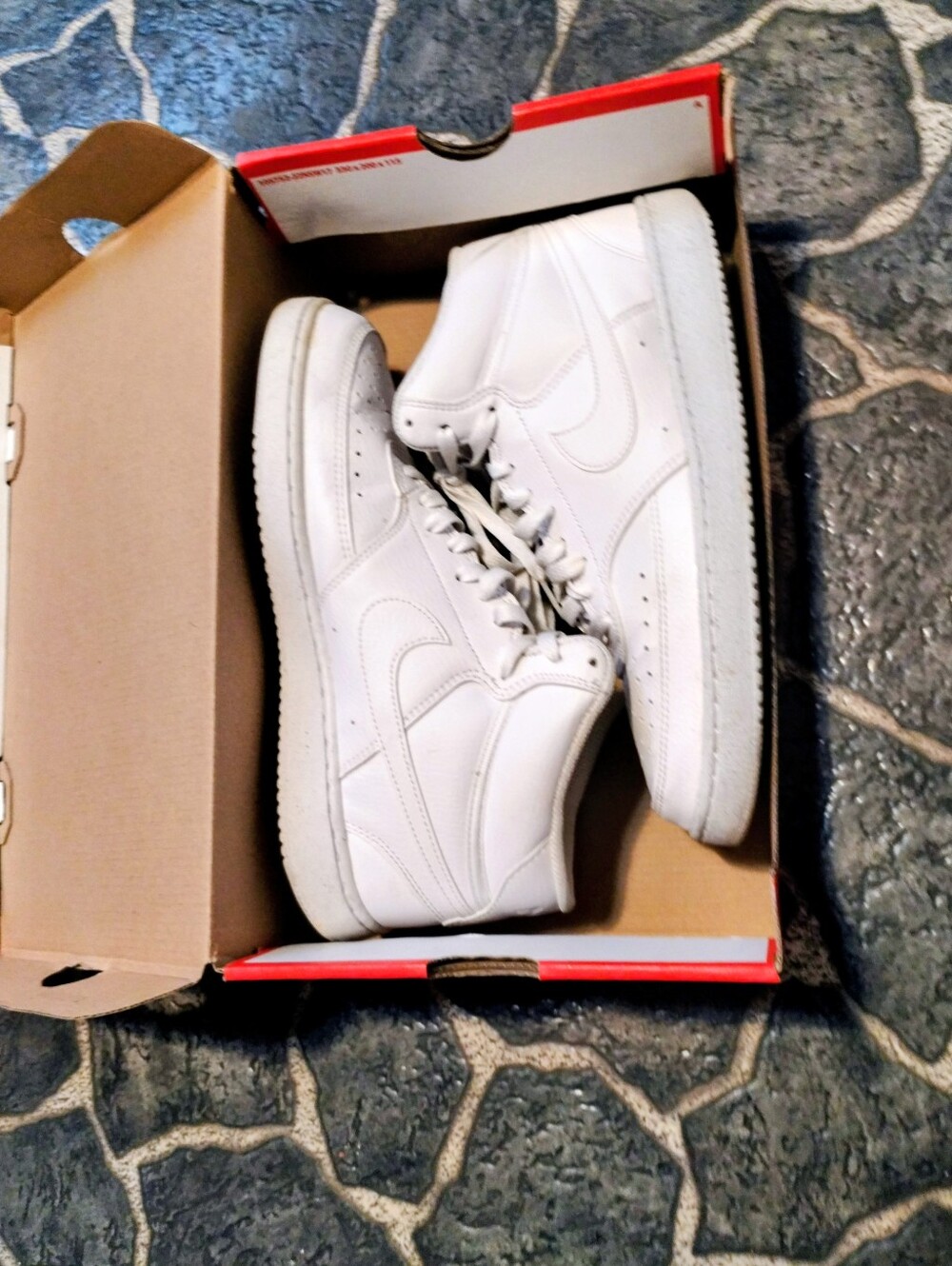 NIKE Court Vision Mid white mens shoes 8.5 With Box
